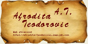 Afrodita Teodorović vizit kartica